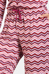 Zivame Print Fusion Knit Poly Pyjama Set - Coral Reef — thumbnail 6